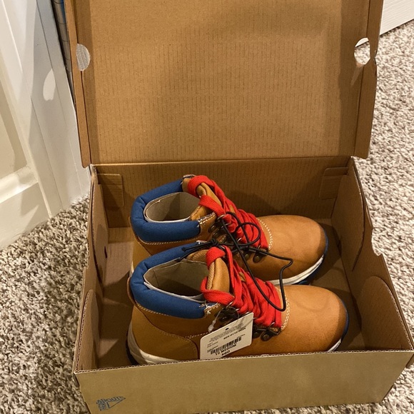 Boys Hiking Boot Size 13 Brown Red Navy - Picture 8 of 11